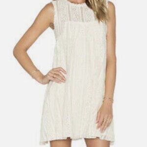 Free People "Tu Es La Mini" Dress Antique Lace Ivory/Cream Dress women's xsmall
